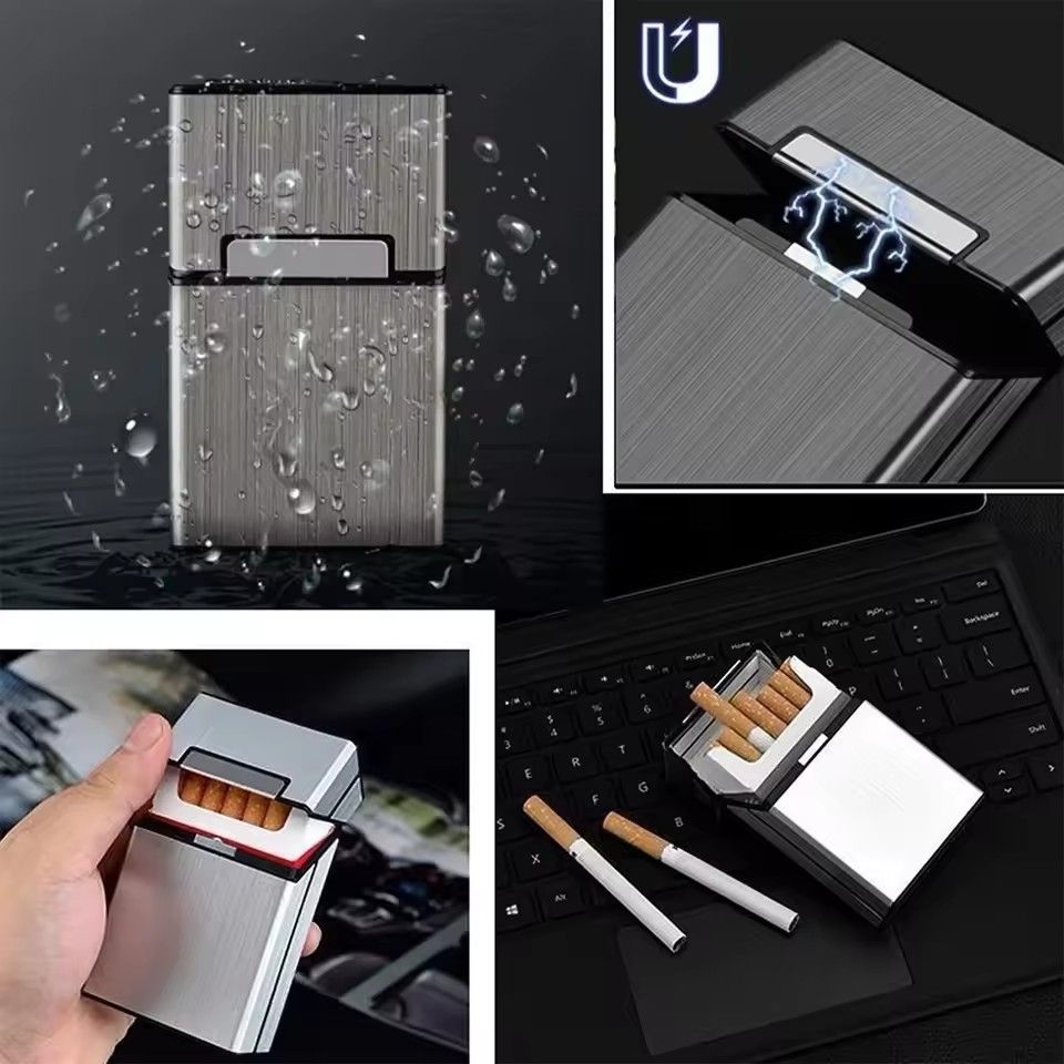 Portable Slim Aluminum Cigarette Case Regular King Size Plastic Cigar Tobacco Holder Box Storage Container Smoking Accessories