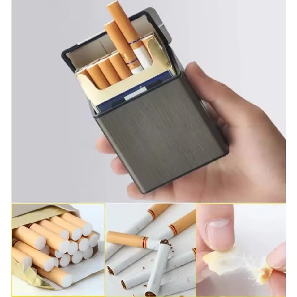 Portable Slim Aluminum Cigarette Case Regular King Size Plastic Cigar Tobacco Holder Box Storage Container Smoking Accessories