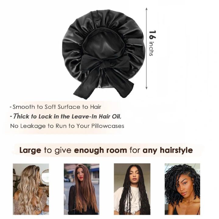 Satin Bonnet Silk Bonnet Adjustable Bonne For Sleeping Hair Bonnet With Tie Band Bonnets For Women