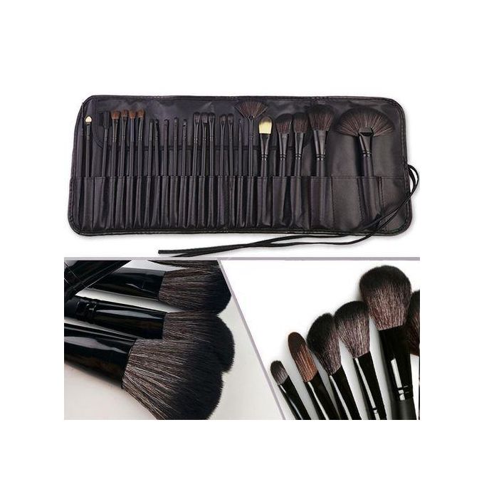 24pcs Set of Professional Makeup Brushes for Women, Including a PU Bag, Lip Brush, Eye Shadow Brush, And Other Makeup Tools.