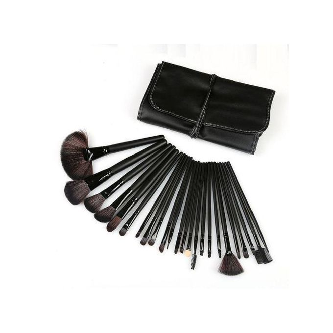 24pcs Set of Professional Makeup Brushes for Women, Including a PU Bag, Lip Brush, Eye Shadow Brush, And Other Makeup Tools.