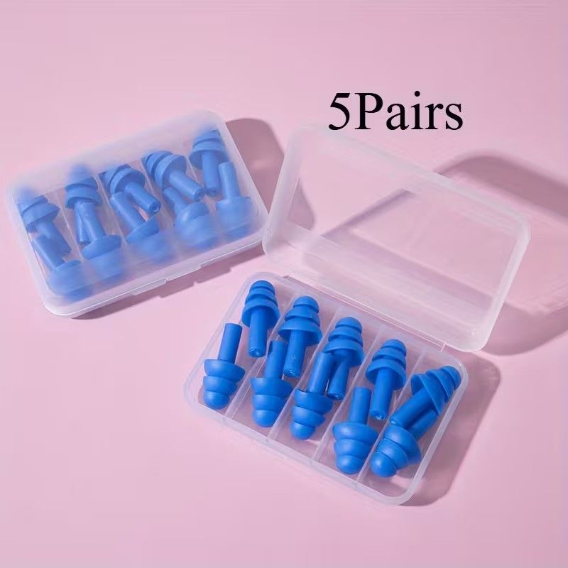 5 Pairs Reusable Christmas Tree Ear Plugs - Anti-Snoring, Swimming, Learning & Sleeping, White TPE Material, Comfortable Fit for All-Day Use, Snoring Device, Holidaythemed Design, Durable Earplugs