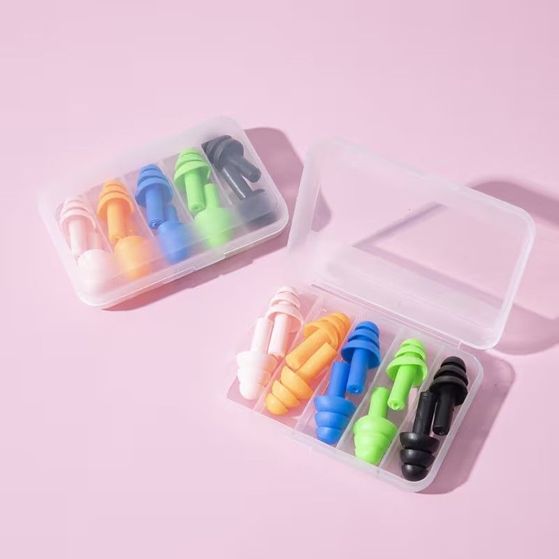 5 Pairs Reusable Christmas Tree Ear Plugs - Anti-Snoring, Swimming, Learning & Sleeping, White TPE Material, Comfortable Fit for All-Day Use, Snoring Device, Holidaythemed Design, Durable Earplugs