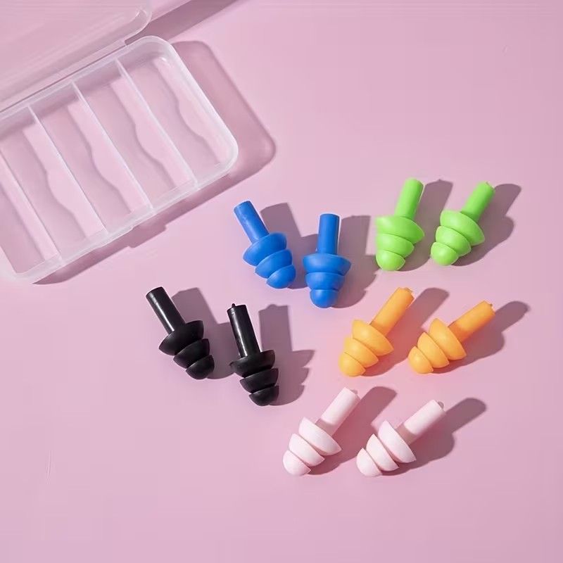 5 Pairs Reusable Christmas Tree Ear Plugs - Anti-Snoring, Swimming, Learning & Sleeping, White TPE Material, Comfortable Fit for All-Day Use, Snoring Device, Holidaythemed Design, Durable Earplugs