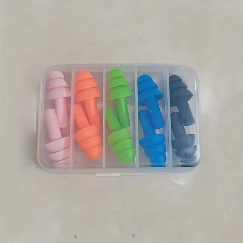 5 Pairs Reusable Christmas Tree Ear Plugs - Anti-Snoring, Swimming, Learning & Sleeping, White TPE Material, Comfortable Fit for All-Day Use, Snoring Device, Holidaythemed Design, Durable Earplugs