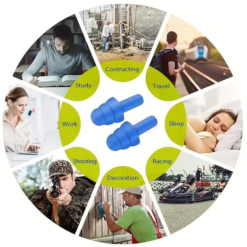 5 Pairs Reusable Christmas Tree Ear Plugs - Anti-Snoring, Swimming, Learning & Sleeping, White TPE Material, Comfortable Fit for All-Day Use, Snoring Device, Holidaythemed Design, Durable Earplugs