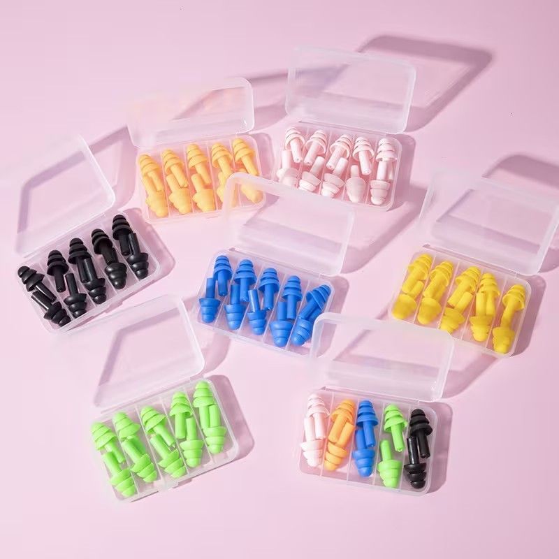 5 Pairs Reusable Christmas Tree Ear Plugs - Anti-Snoring, Swimming, Learning & Sleeping, White TPE Material, Comfortable Fit for All-Day Use, Snoring Device, Holidaythemed Design, Durable Earplugs