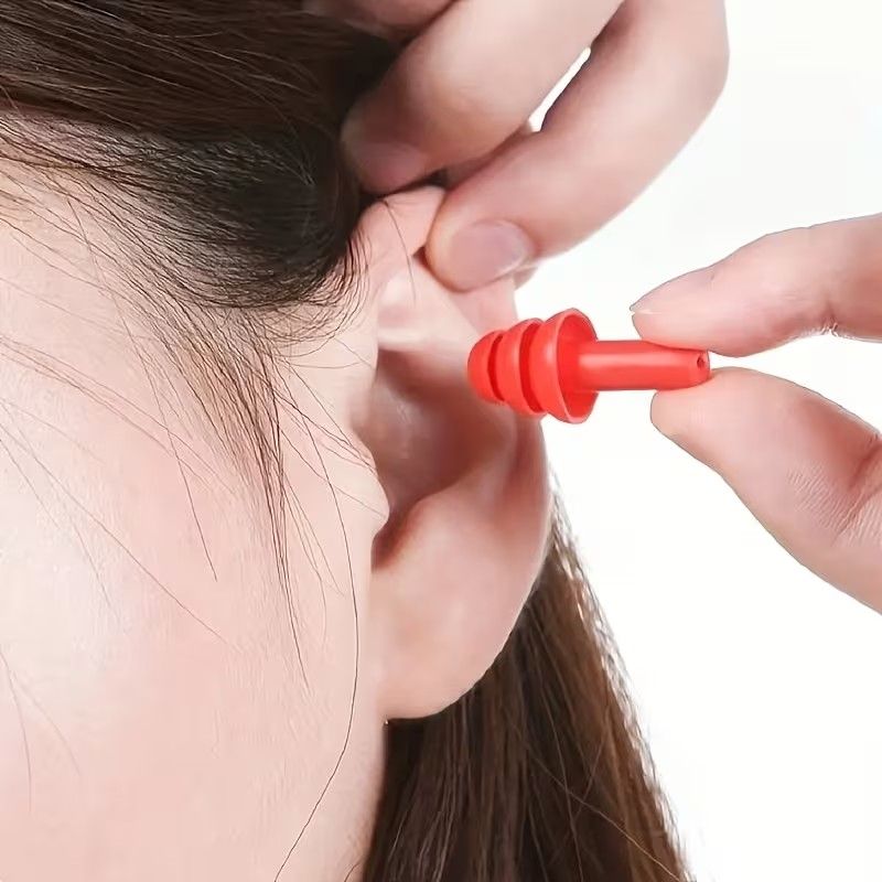 5 Pairs Reusable Christmas Tree Ear Plugs - Anti-Snoring, Swimming, Learning & Sleeping, White TPE Material, Comfortable Fit for All-Day Use, Snoring Device, Holidaythemed Design, Durable Earplugs