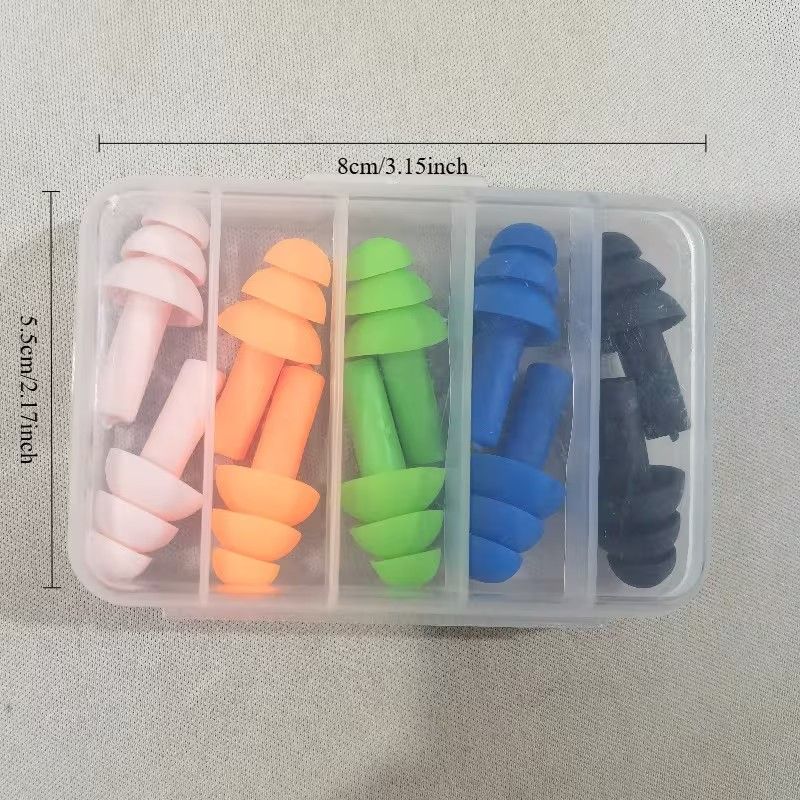 5 Pairs Reusable Christmas Tree Ear Plugs - Anti-Snoring, Swimming, Learning & Sleeping, White TPE Material, Comfortable Fit for All-Day Use, Snoring Device, Holidaythemed Design, Durable Earplugs