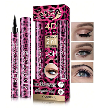 Liquid Eyeliner Pencil 4D Waterproof Mascara Set Cosmetics Eye Liner Thick Curling Mascara Eyebrow Pencil Eyes Makeup