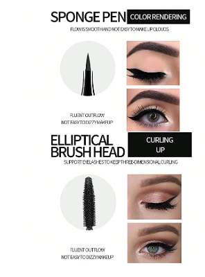 Liquid Eyeliner Pencil 4D Waterproof Mascara Set Cosmetics Eye Liner Thick Curling Mascara Eyebrow Pencil Eyes Makeup