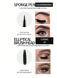 Liquid Eyeliner Pencil 4D Waterproof Mascara Set Cosmetics Eye Liner Thick Curling Mascara Eyebrow Pencil Eyes Makeup
