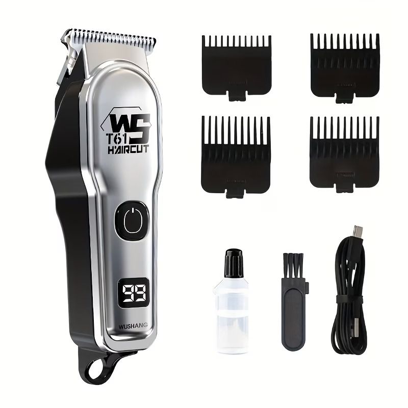 Electric Hair Clipper for Home Use, Electric Hair Trimmer, Carving Clipper, Bald Head Tool, Electric Shaver for Adults, Includes Four Combs, USB Rechargeable, The Perfect Haircut Tool