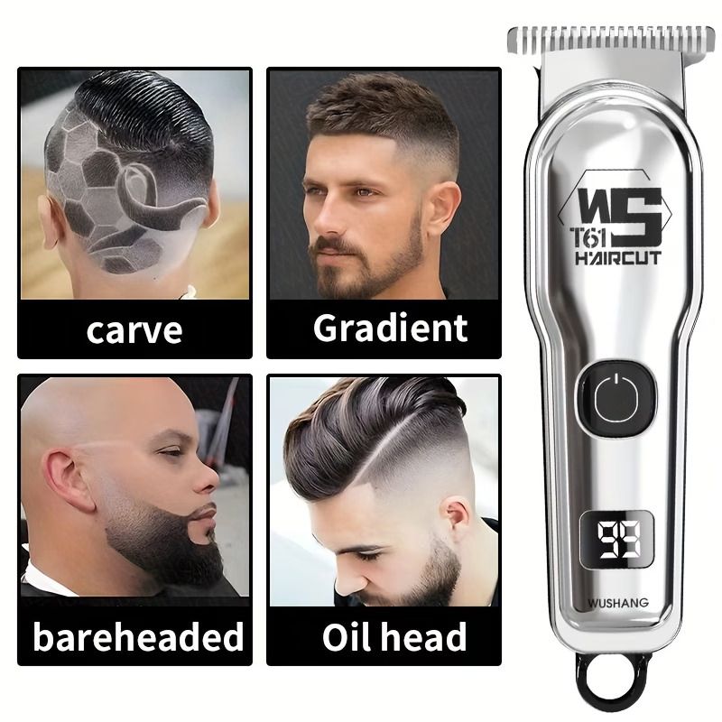 Electric Hair Clipper for Home Use, Electric Hair Trimmer, Carving Clipper, Bald Head Tool, Electric Shaver for Adults, Includes Four Combs, USB Rechargeable, The Perfect Haircut Tool