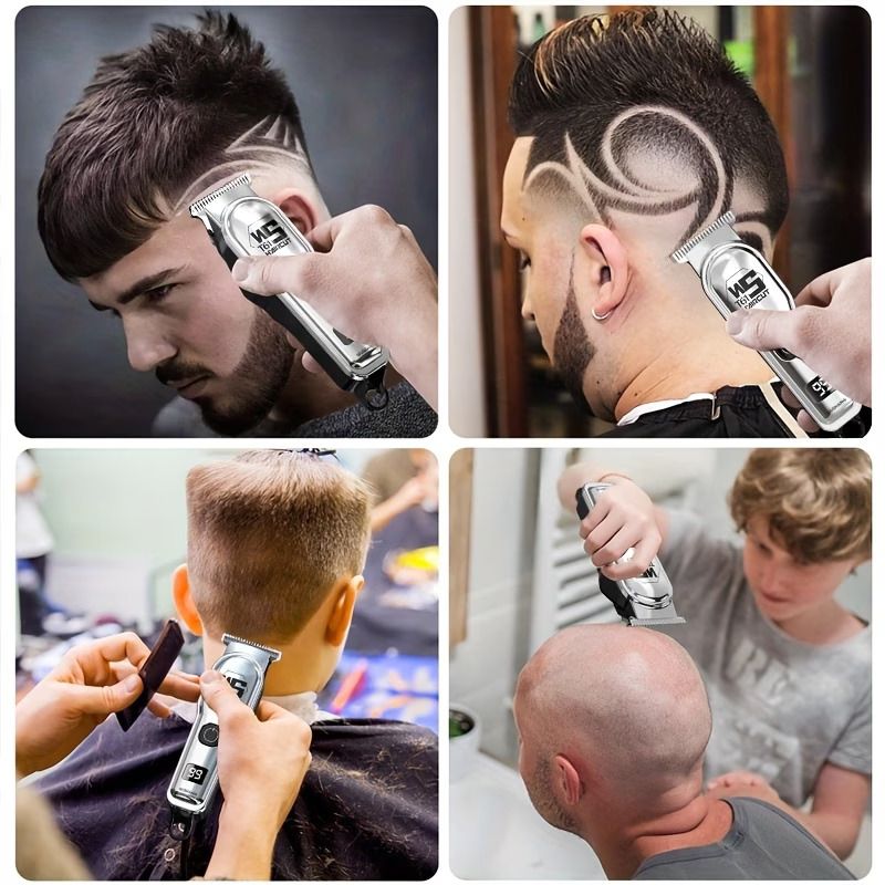 Electric Hair Clipper for Home Use, Electric Hair Trimmer, Carving Clipper, Bald Head Tool, Electric Shaver for Adults, Includes Four Combs, USB Rechargeable, The Perfect Haircut Tool