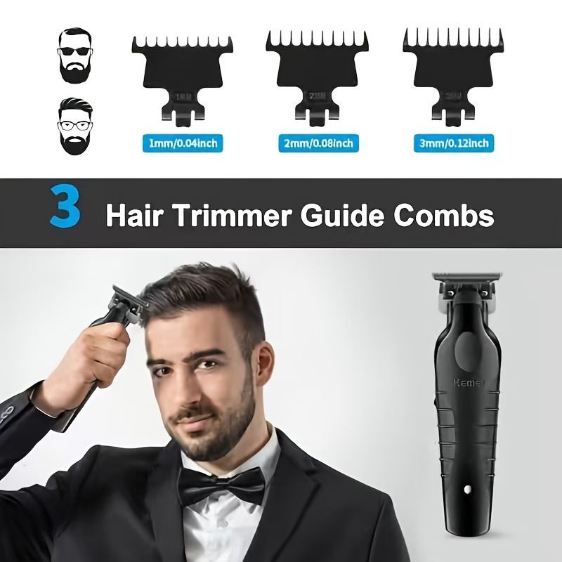 KEMEI Electric Hair Clipper KM-2299 Cross-border Electric Pusher USB Oil Head Carving Scissor Barber Shop Trimmer