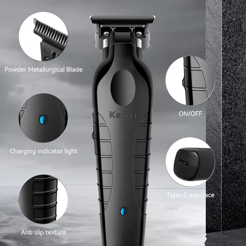 KEMEI Electric Hair Clipper KM-2299 Cross-border Electric Pusher USB Oil Head Carving Scissor Barber Shop Trimmer