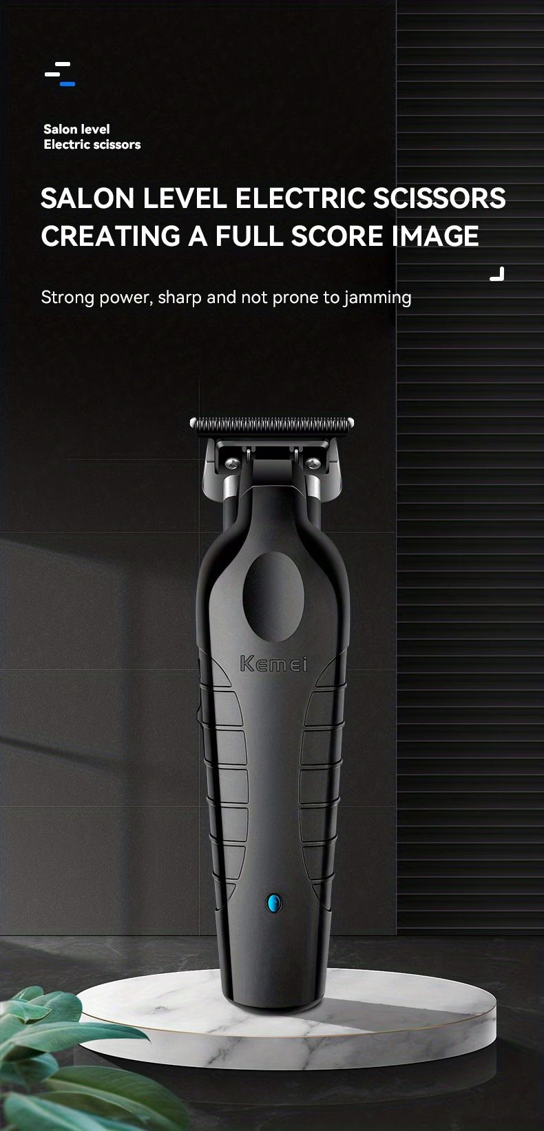 KEMEI Electric Hair Clipper KM-2299 Cross-border Electric Pusher USB Oil Head Carving Scissor Barber Shop Trimmer