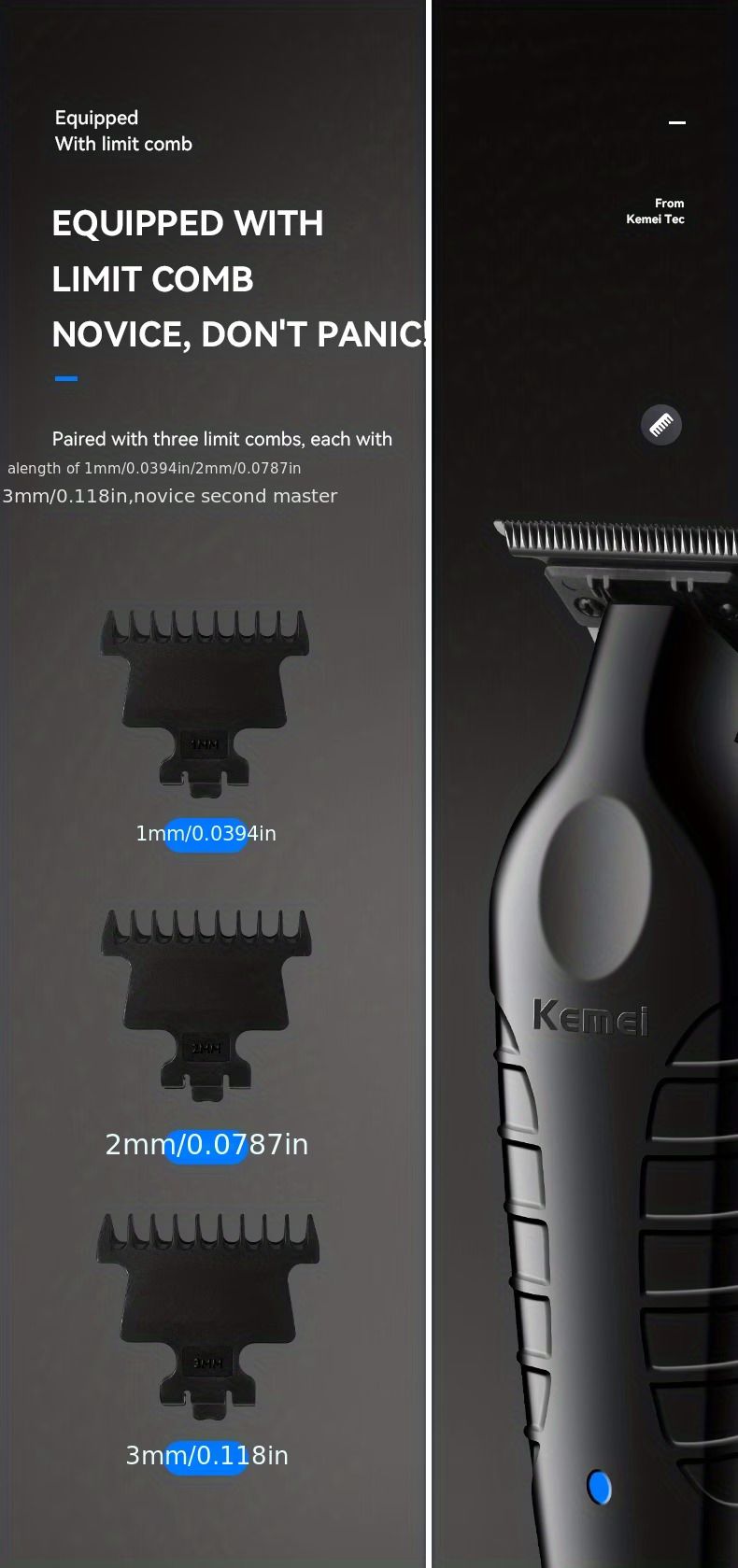 KEMEI Electric Hair Clipper KM-2299 Cross-border Electric Pusher USB Oil Head Carving Scissor Barber Shop Trimmer
