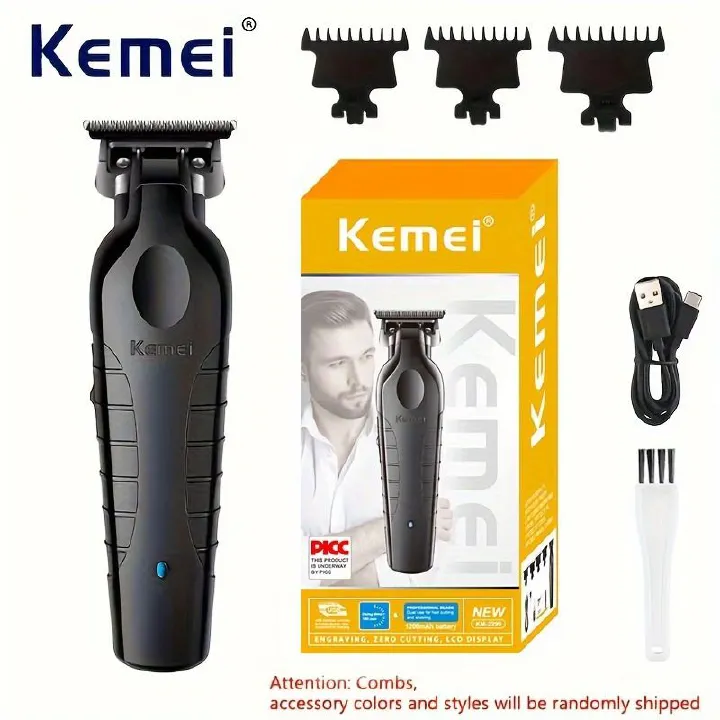 KEMEI Electric Hair Clipper KM-2299 Cross-border Electric Pusher USB Oil Head Carving Scissor Barber Shop Trimmer