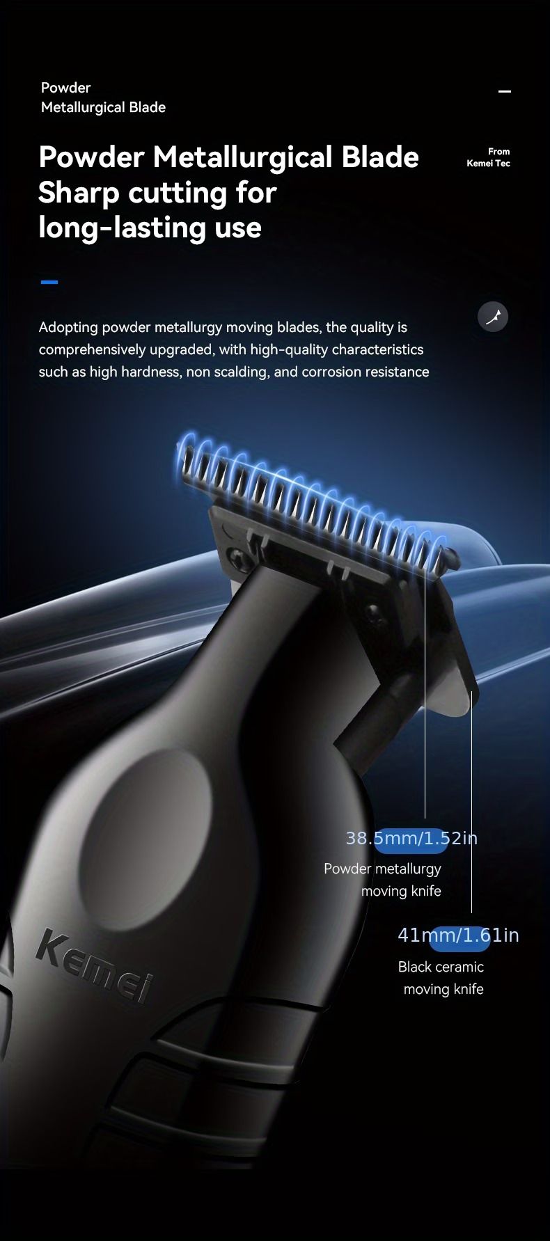KEMEI Electric Hair Clipper KM-2299 Cross-border Electric Pusher USB Oil Head Carving Scissor Barber Shop Trimmer