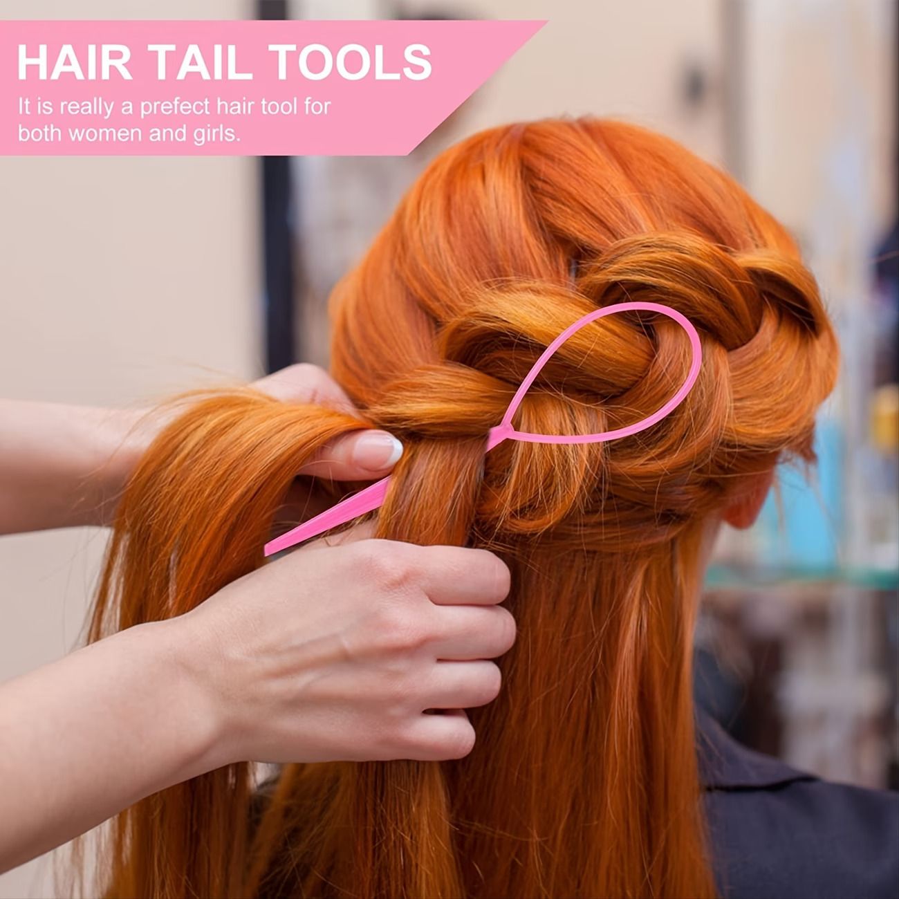 8pcs Hair Styling Tools, Including 2 Pairs of French Braid Rings, 2 Rat Tail Combs, 1 Tearing Comb Brush, And 1 Edge Control Brush for Hair Arrangement.