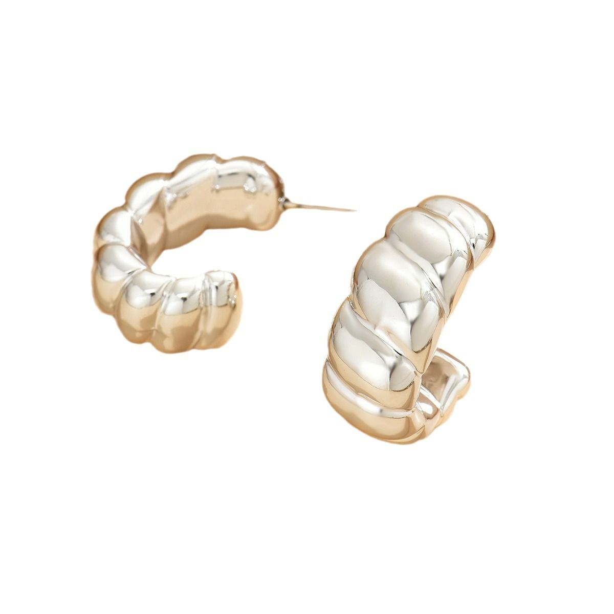New French Style Earrings Acrylic Light high-end versatile and simple earrings with golden design, earrings with unique temperament, niche earrings