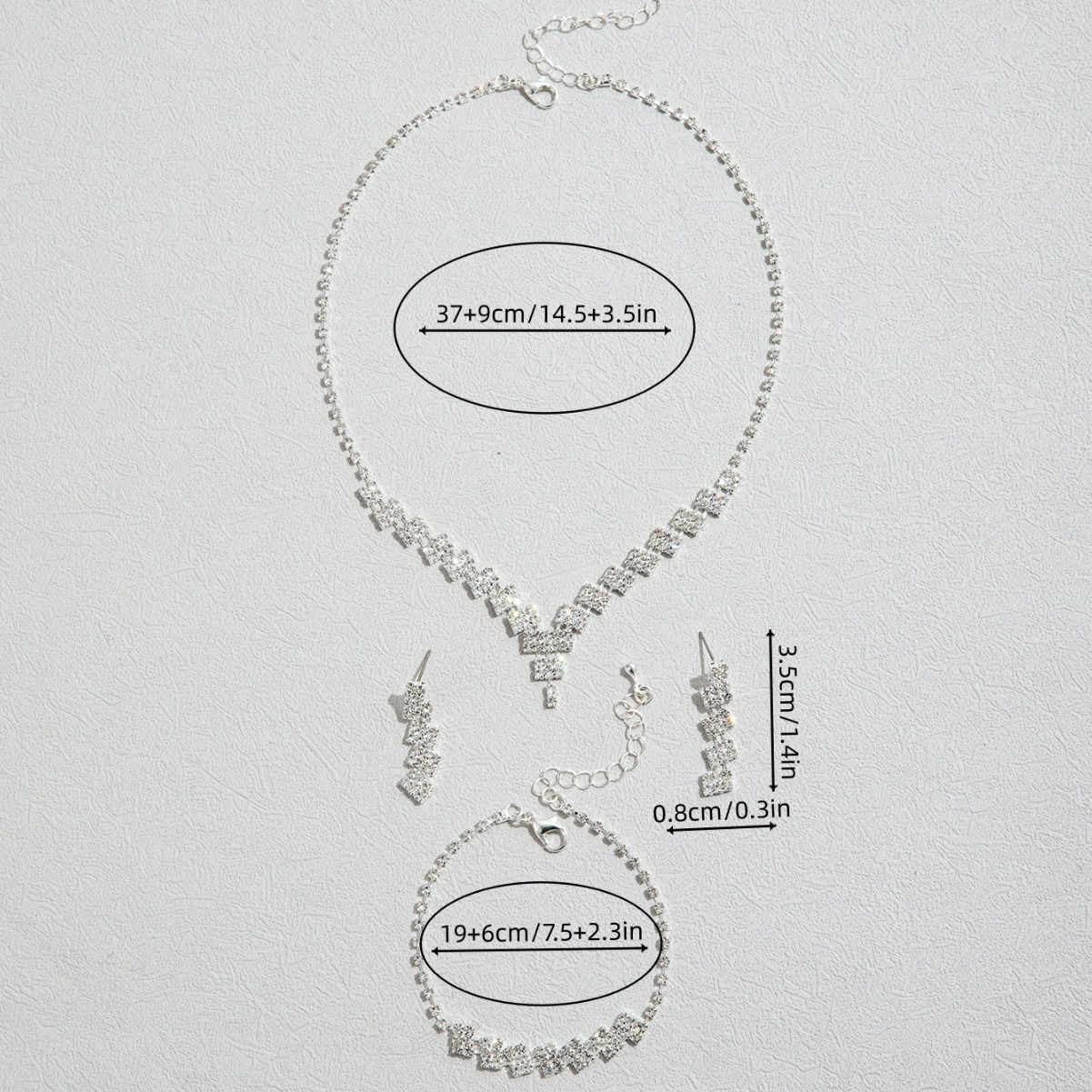 4 Pieces/Set Bridal Necklace & Earrings &Bracelet Jewelry Set Gorgeous bridal wedding accessories Female fashion jewelry set gift