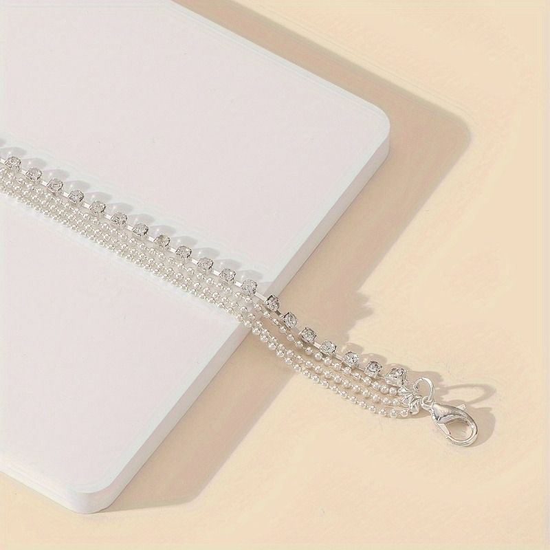 4-Layers Anklets Rhinestone Beach Foot Chain