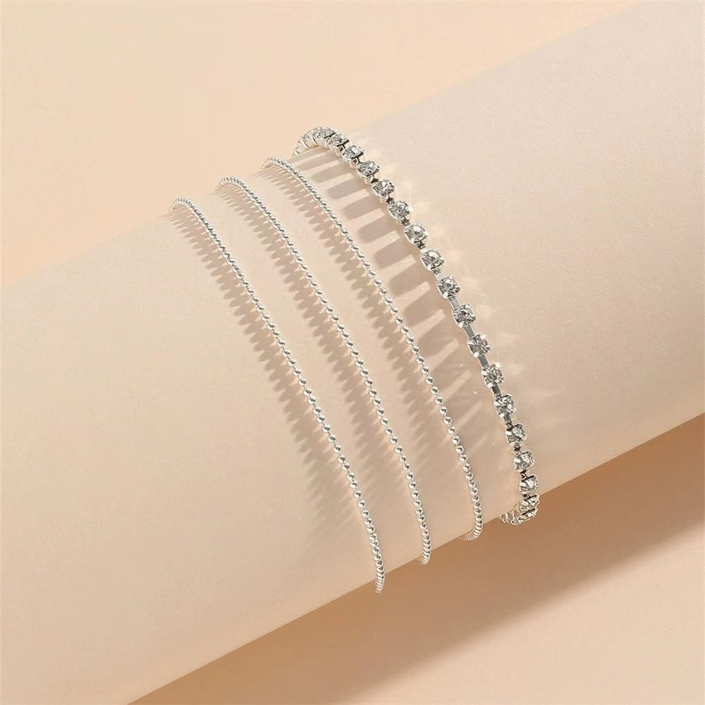 4-Layers Anklets Rhinestone Beach Foot Chain