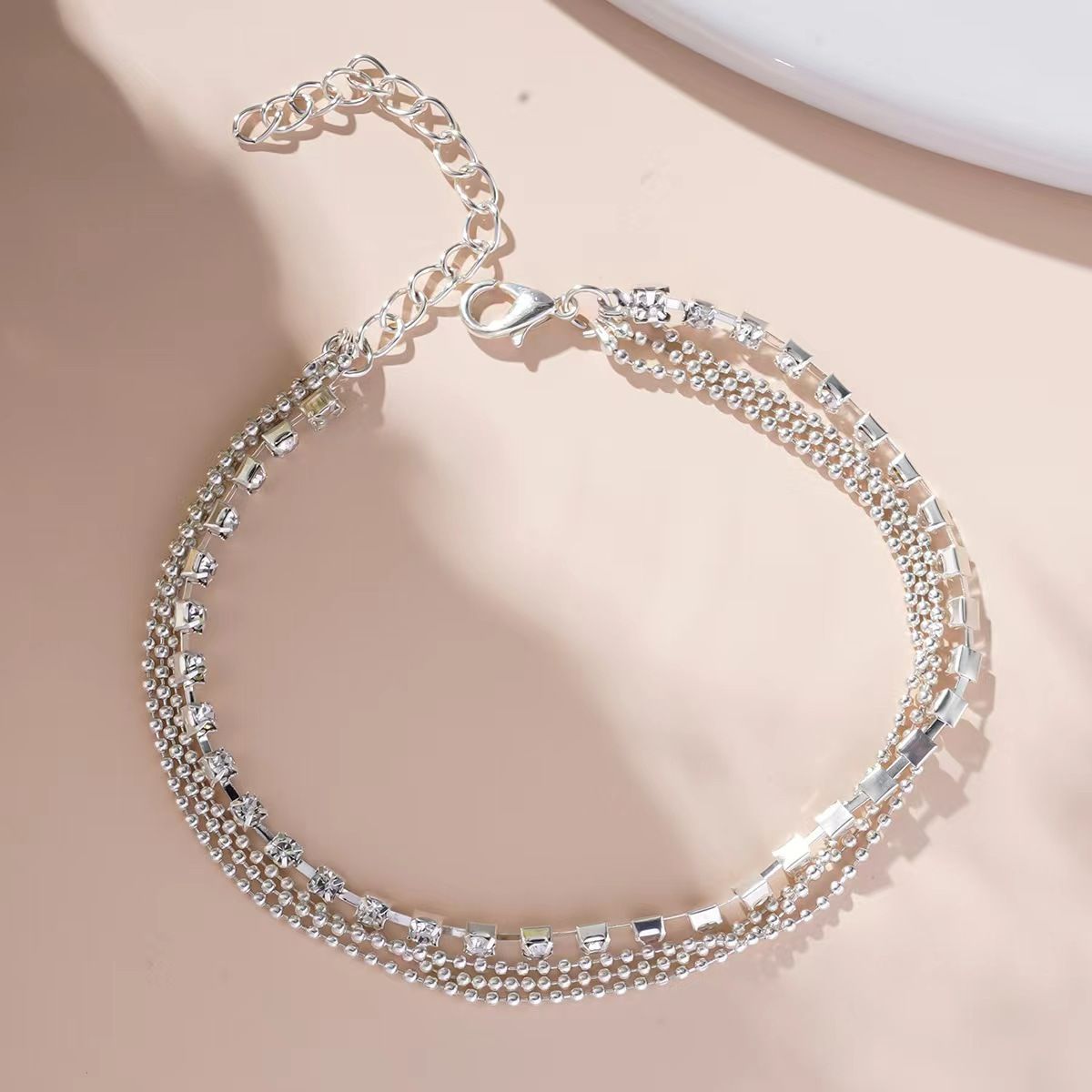 4-Layers Anklets Rhinestone Beach Foot Chain