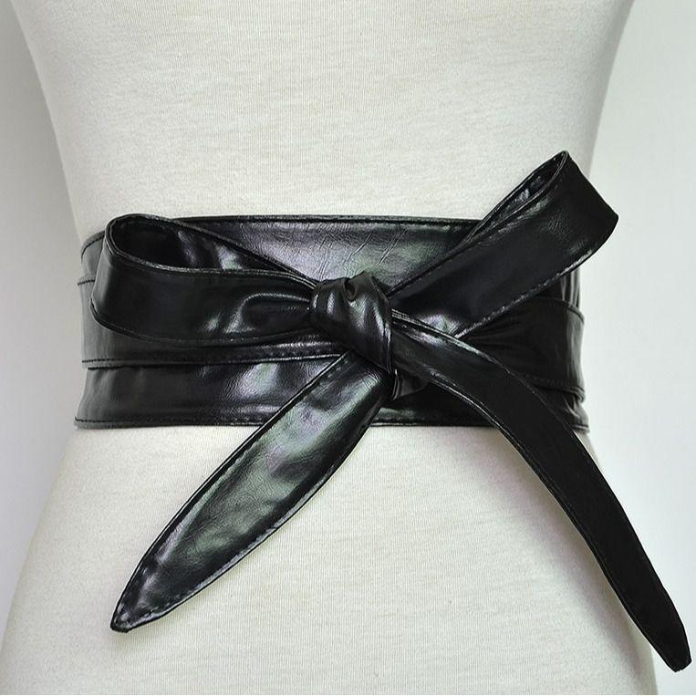 Ladies' fashionable and versatile decorative ribbon bow tie waistband waistband