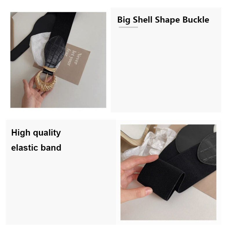 European and American retro black wide waistband women's decoration with skirts, coats, waist belts, elastic elastic waistbands, waist seals