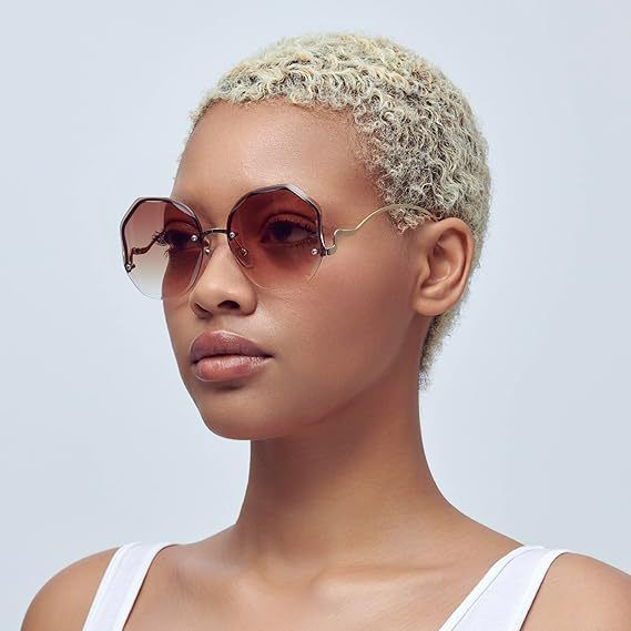 Women's Sunglasses Outdoor Borderless Fashionable Glasses for women, UV resistant metal curved leg sunglasses for sunglasses