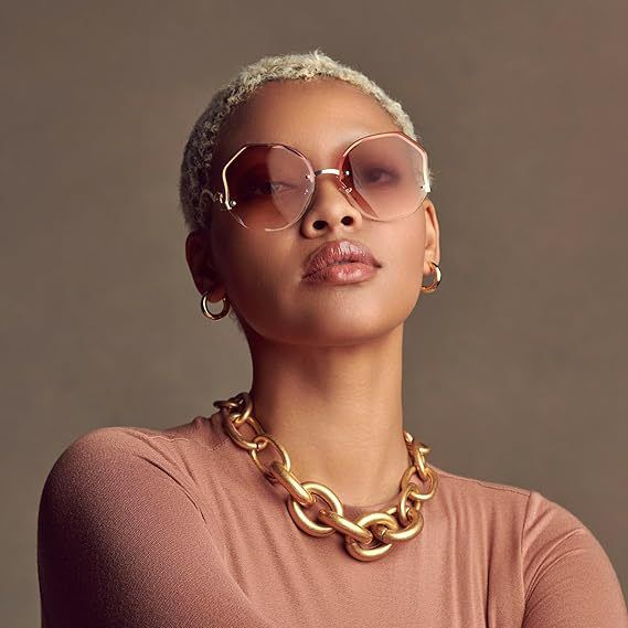 Women's Sunglasses Outdoor Borderless Fashionable Glasses for women, UV resistant metal curved leg sunglasses for sunglasses