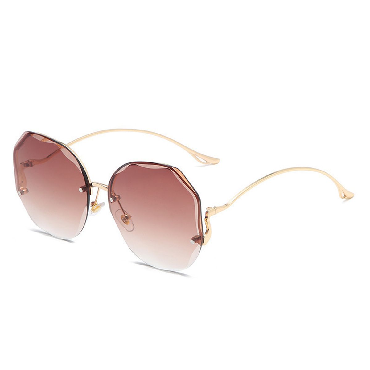 Women's Sunglasses Outdoor Borderless Fashionable Glasses for women, UV resistant metal curved leg sunglasses for sunglasses