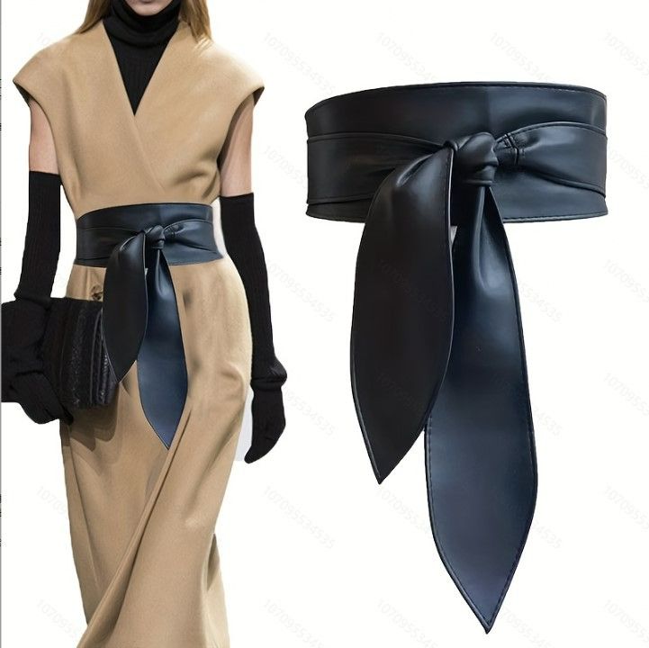 Ladies' fashionable and versatile decorative ribbon bow tie waistband waistband