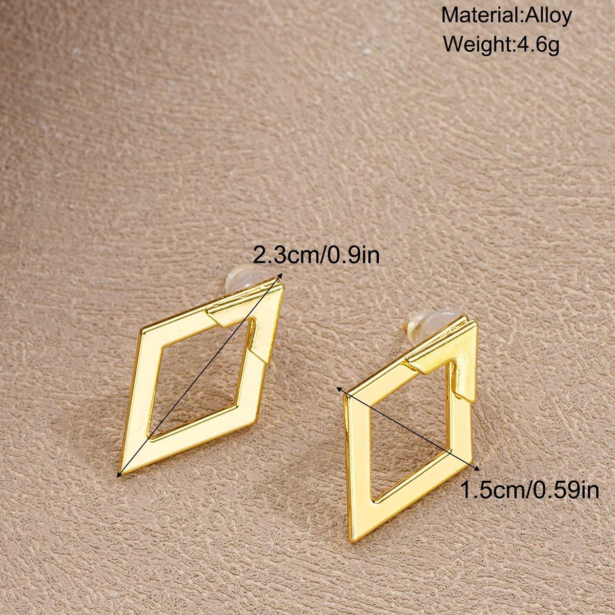 Hot Selling Minimalist Women's Earrings with Diamond Shaped Design