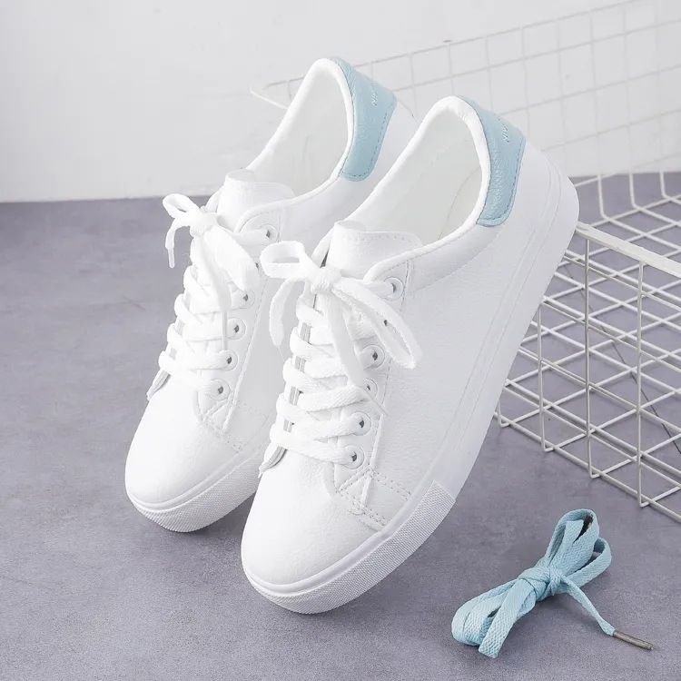 Women's PU artificial leather shoes ladies shoes running shoes girls board shoes athletic shoes flat fashion casual sports shoes white shoes running shoes White,EU38