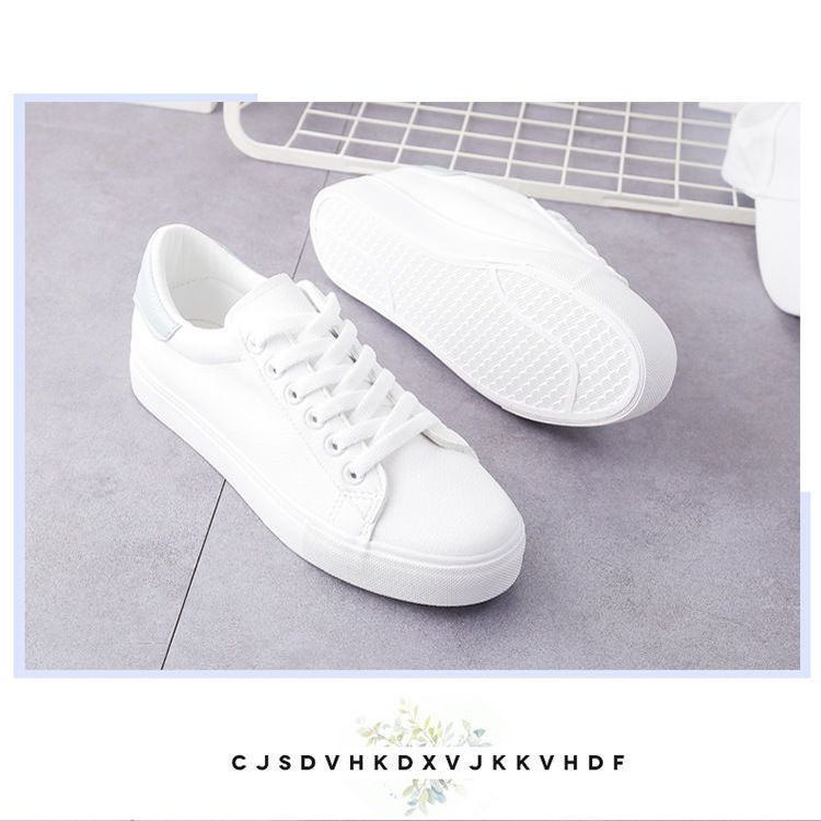 Women's PU artificial leather shoes ladies shoes running shoes girls board shoes athletic shoes flat fashion casual sports shoes white shoes running shoes