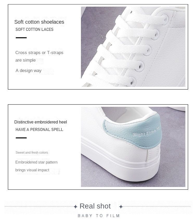 Women's PU artificial leather shoes ladies shoes running shoes girls board shoes athletic shoes flat fashion casual sports shoes white shoes running shoes