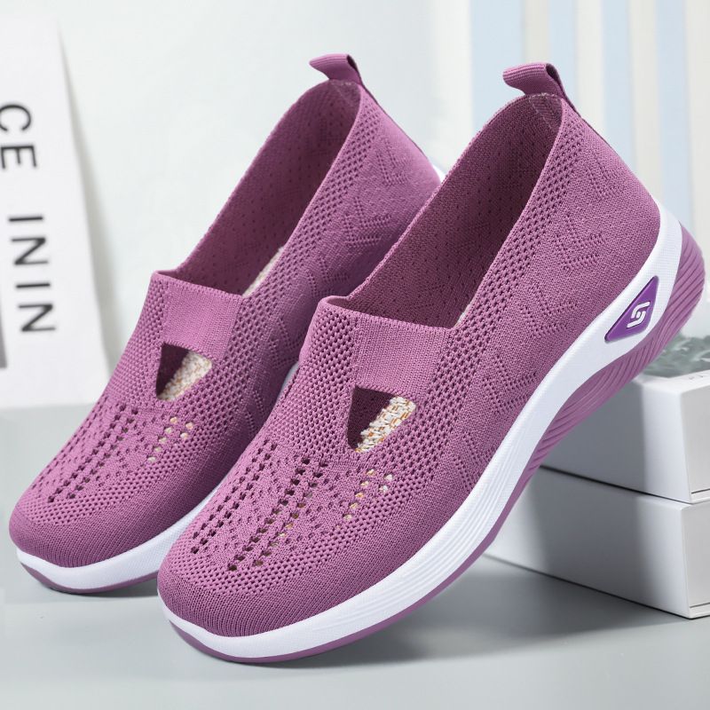 Size 38-42 Women's running shoes single shoes ladies' soft soled casual shoes girls' athletic mesh shoes students Yoga shoes driving shoes Mom gym shoes sneaker Purple,EU41