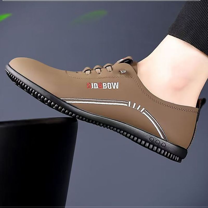 Men's PU Artificial leather shoes business casual shoes boys outdoor light sports shoes fashion students Oxfords walking shoes Daddy single shoes