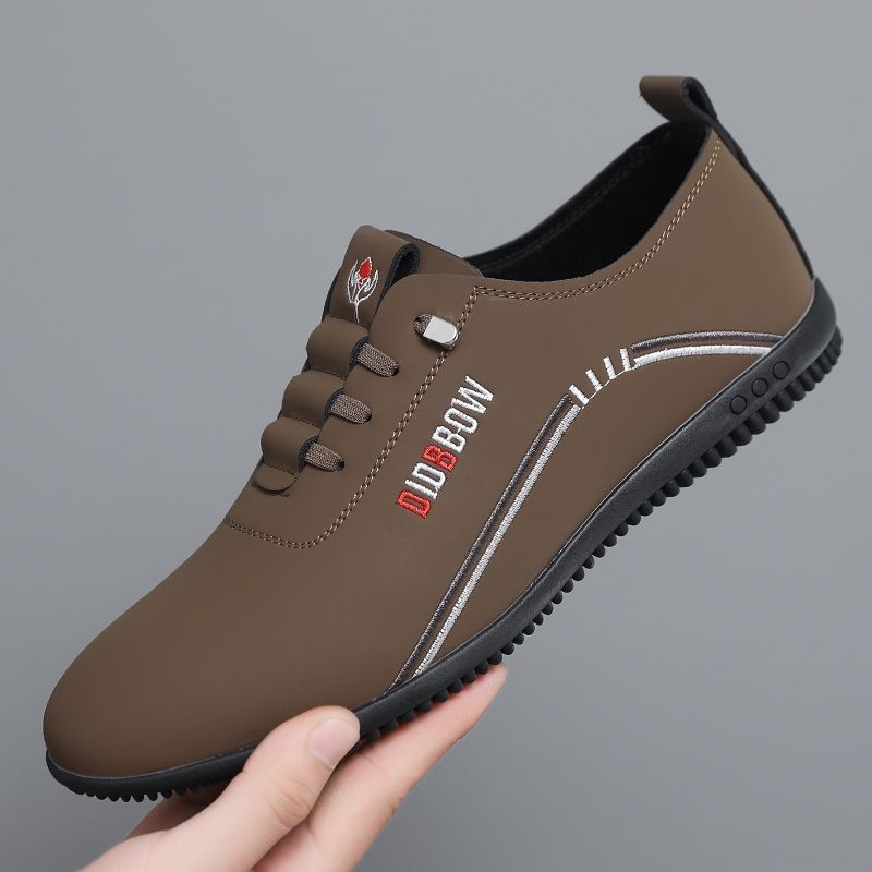 Men's PU Artificial leather shoes business casual shoes boys outdoor light sports shoes fashion students Oxfords walking shoes Daddy single shoes