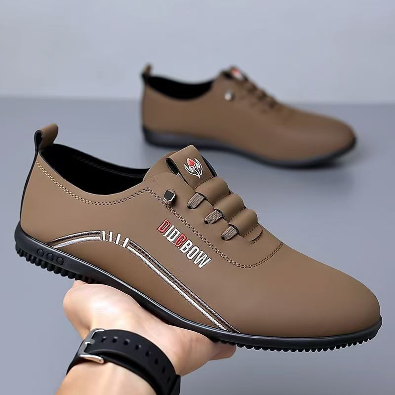 Men's PU Artificial leather shoes business casual shoes boys outdoor light sports shoes fashion students Oxfords walking shoes Daddy single shoes