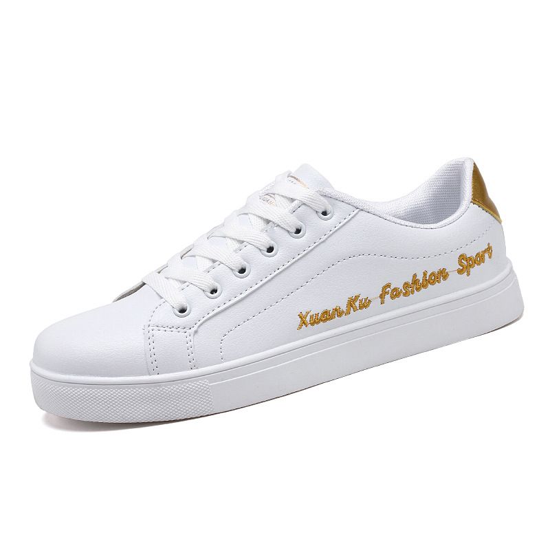 Men's casual PU artificial leather shoes Boys white sports shoes fashion running shoes driving shoes students single shoes athletic skateboarding shoes sneakers