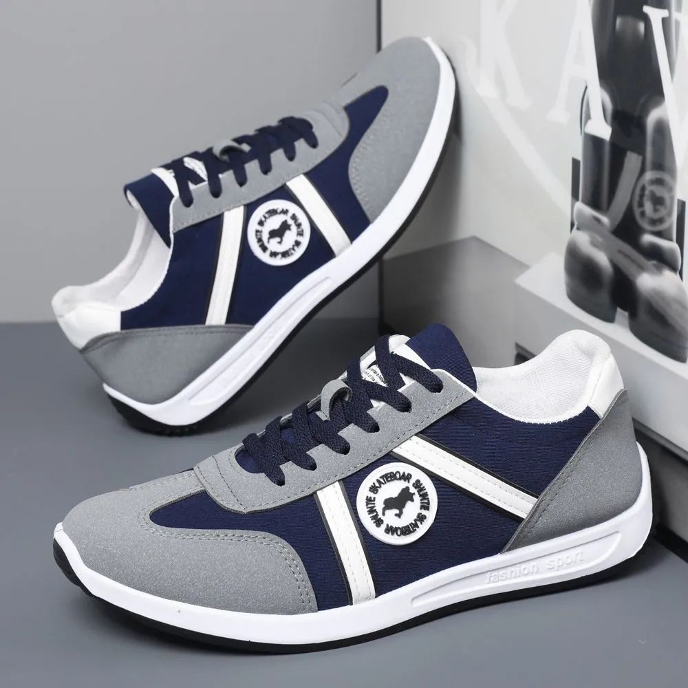Size 41-44 Men's blue sports shoes Boys running shoes students fashion sneakers driving shoes walking athletic shoes gym shoes