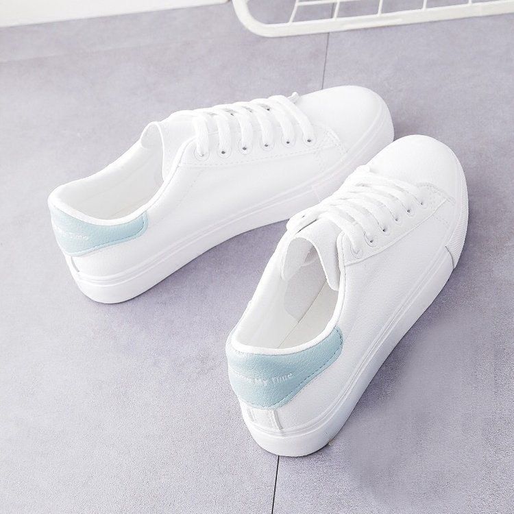Women's PU artificial leather shoes ladies shoes running shoes girls board shoes athletic shoes flat fashion casual sports shoes white shoes running shoes