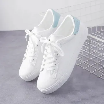 Women's PU artificial leather shoes ladies shoes running shoes girls board shoes athletic shoes flat fashion casual sports shoes white shoes running shoes White,EU40