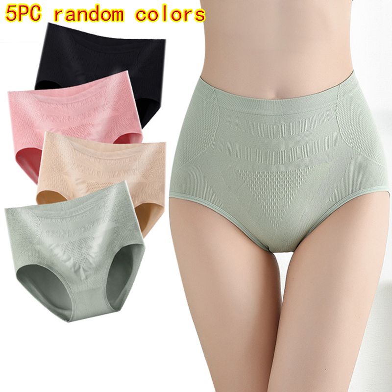 5PC colors random Woman's panties High waist shaping antibacterial panties  ladies tummy tuck buttock lifting seamless underwear girls briefs lingerie
